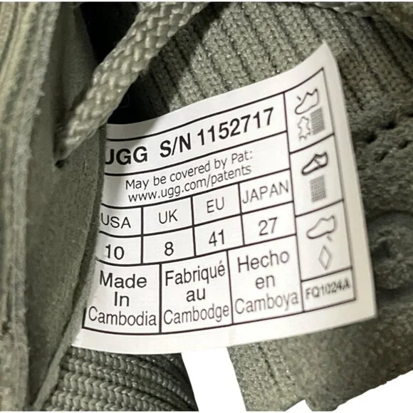 UGG EZ-Duzzit Platform Sneaker Lace-Up Clover Green 1152717 Size 10 - Picture 7 of 10